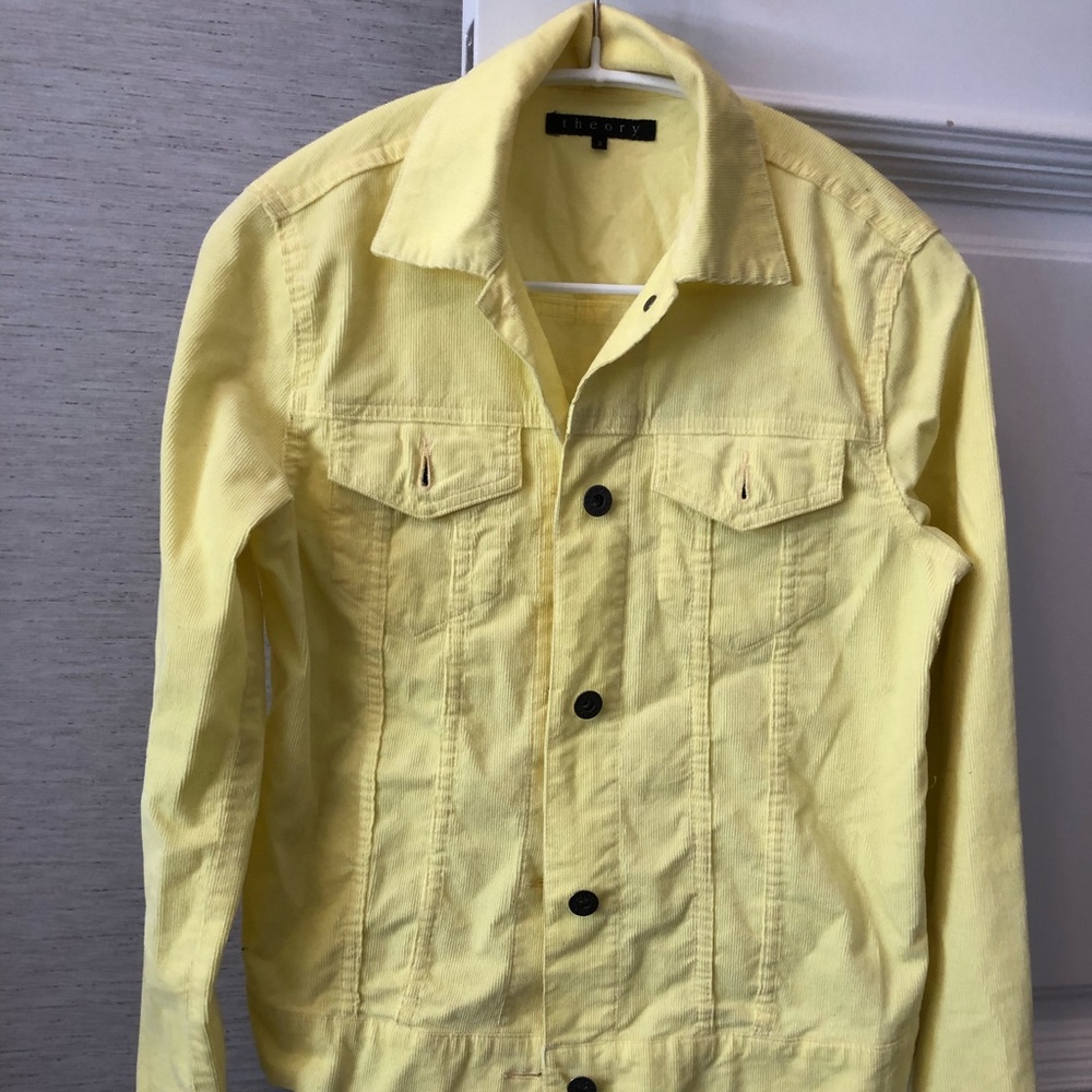 Theory yellow corduroy jacket/blazer sz s